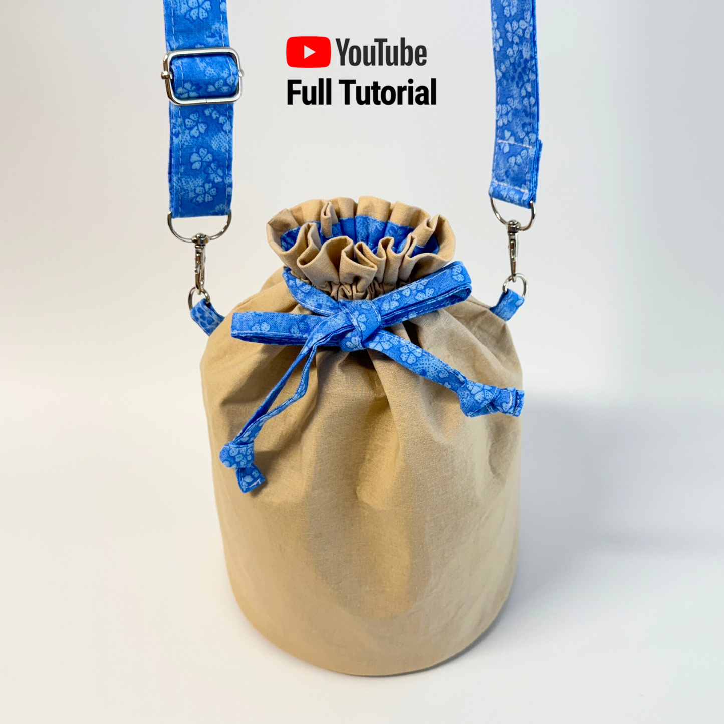 Holly Round Drawstring Bag | Lined Crossbody Bucket Bag Sewing Pattern | Digital Download