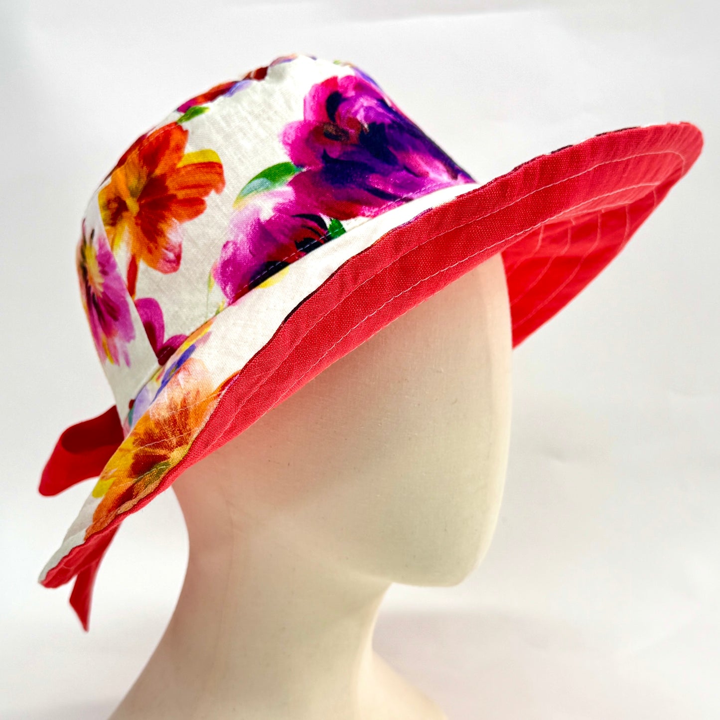 Reversible Back Bow Sun Hat Sewing Pattern PDF | Adjustable Ponytail Sunhat | 3 Sizes