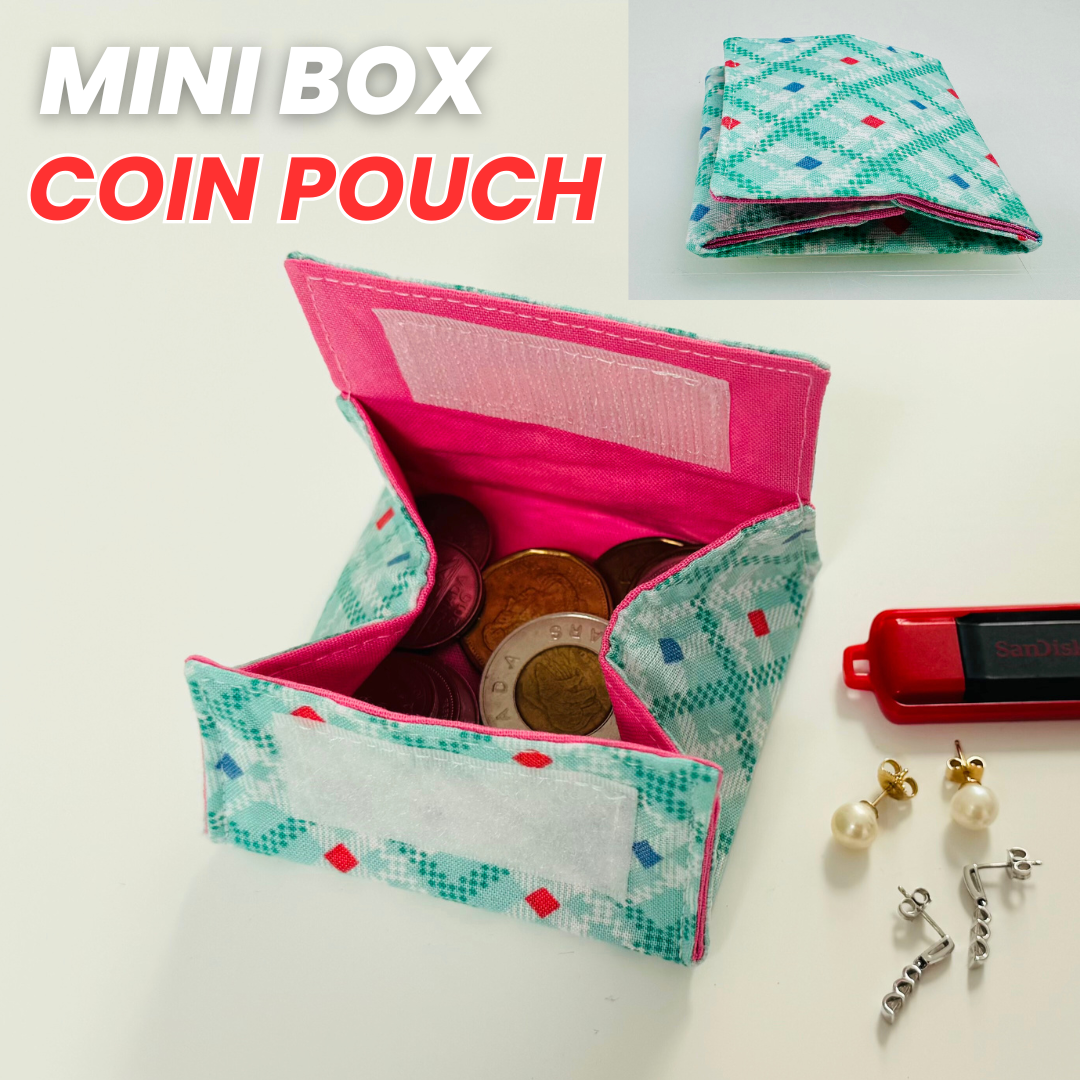 Mini Box Coin Pouch Sewing Pattern : Digital Download (No Written Instructions)