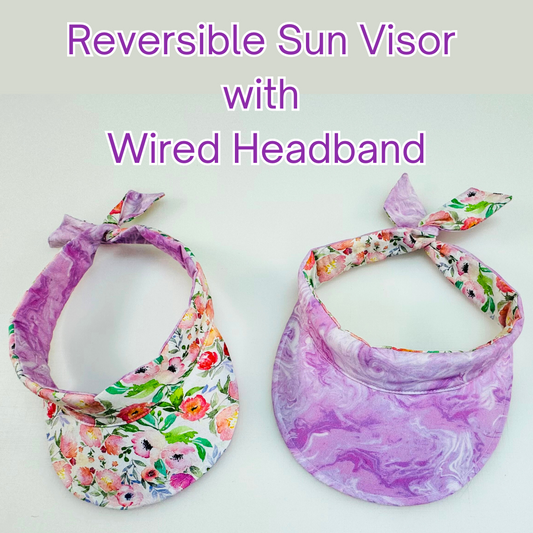 Reversible Sun Visor with Wired Headband PDF Sewing Pattern : Digital Download (No Written Instructions)
