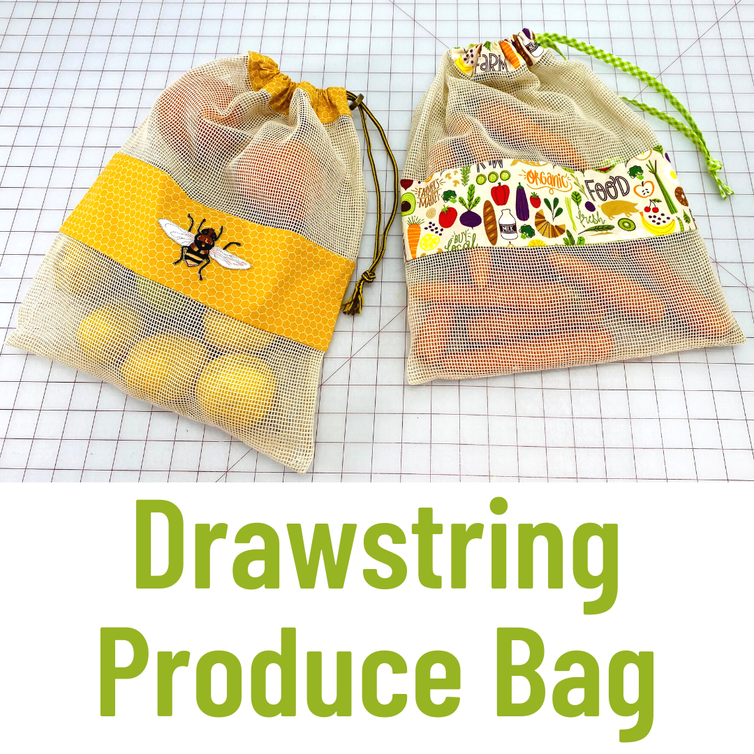 Drawstring Produce / Project Bag Sewing Pattern : Digital Download