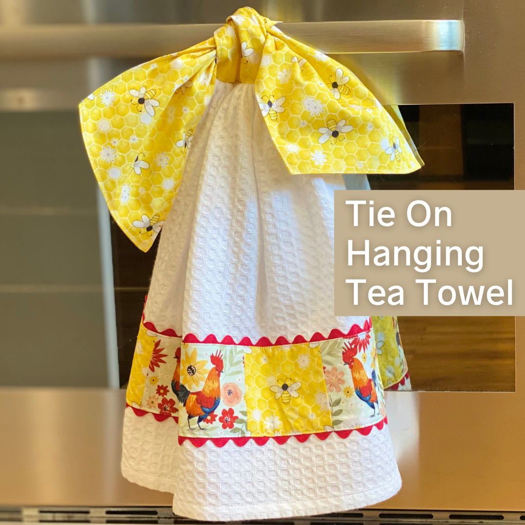 Pretty Hanging Tea Towel with Ties PDF Pattern ONLY Download