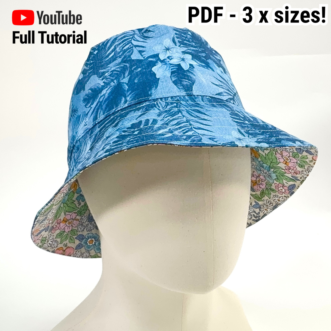 How to Sew a Reversible Bucket Hat (Step-by-Step Video + Sizing Guide for S/M/L)
