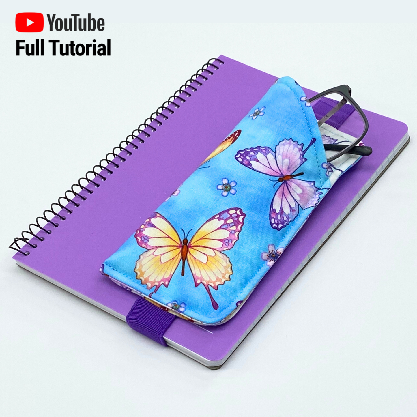Bookmark Eyeglasses Case with Elastic Strap Sewing Pattern :  Digital Download