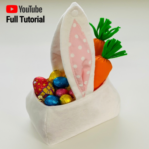 Bunny Ears Easter Basket Sewing Pattern : Digital Download
