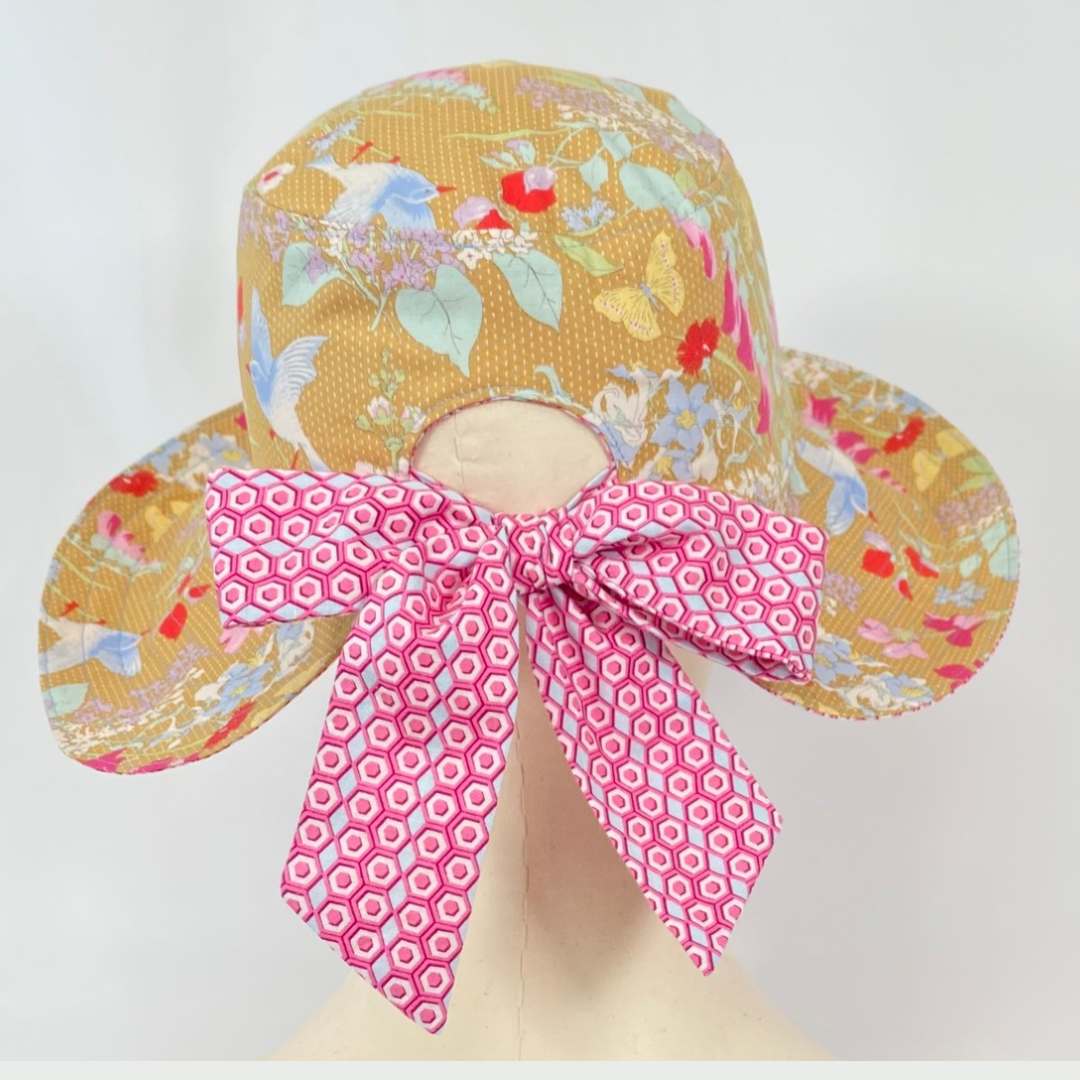 Reversible Back Bow Sunhat Sewing Pattern : Digital Download