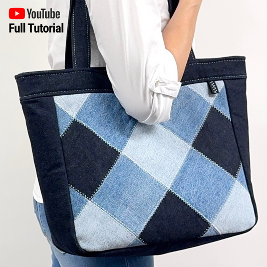 Gail Patchwork Zip Tote PDF Sewing Pattern | Digital Download