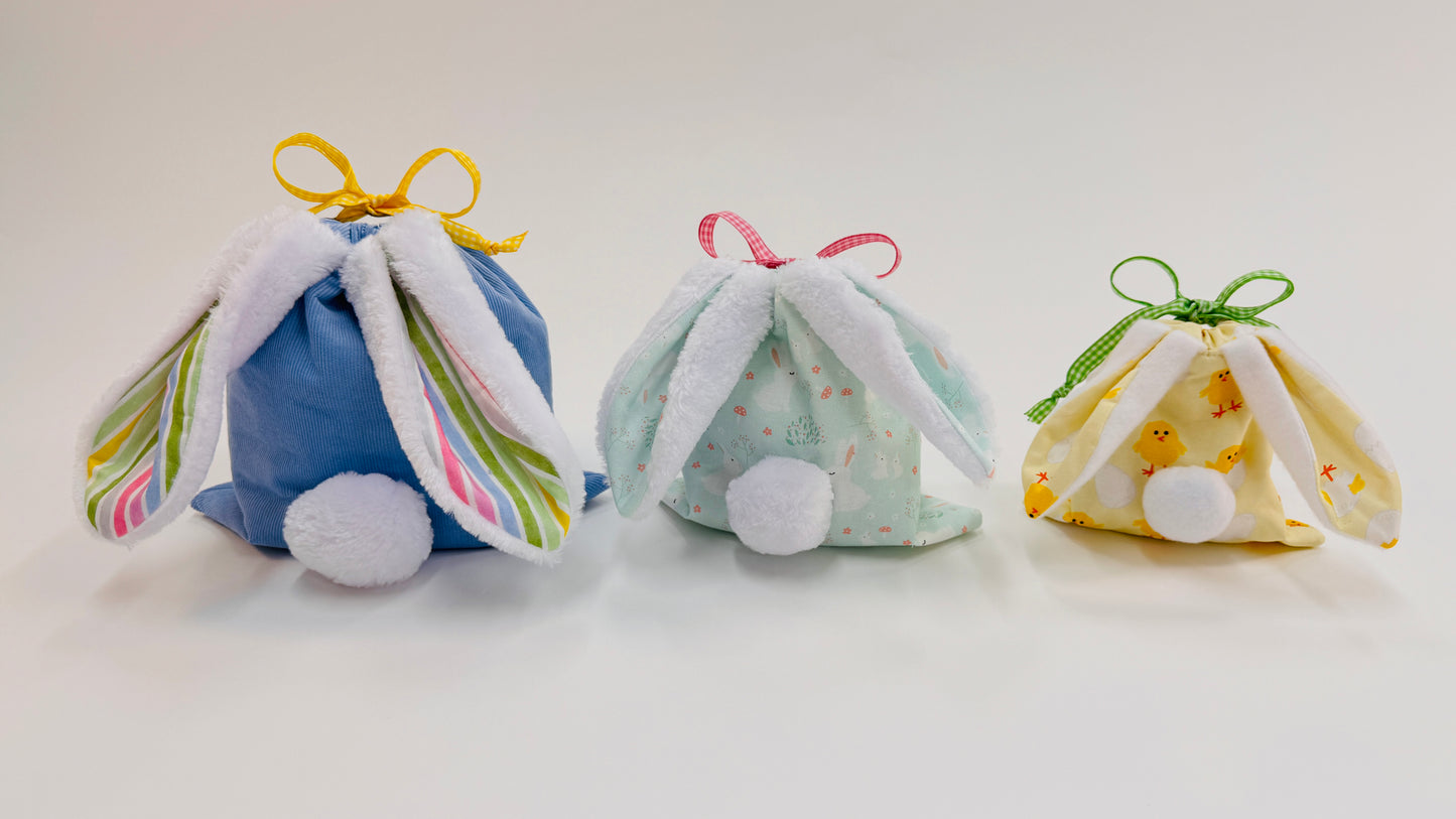 Bunny Ears and Tail Drawstring Bag - 3 Sizes PDF Sewing Pattern | Digital Download
