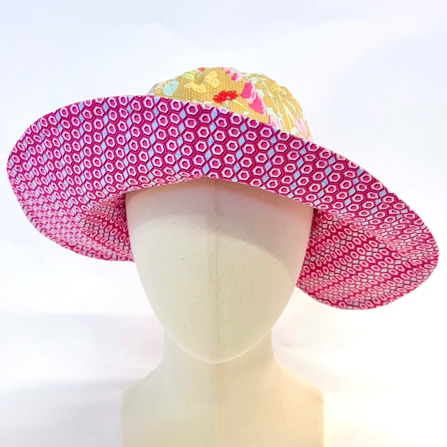 Reversible Back Bow Sun Hat Sewing Pattern PDF | Adjustable Ponytail Sunhat | 3 Sizes