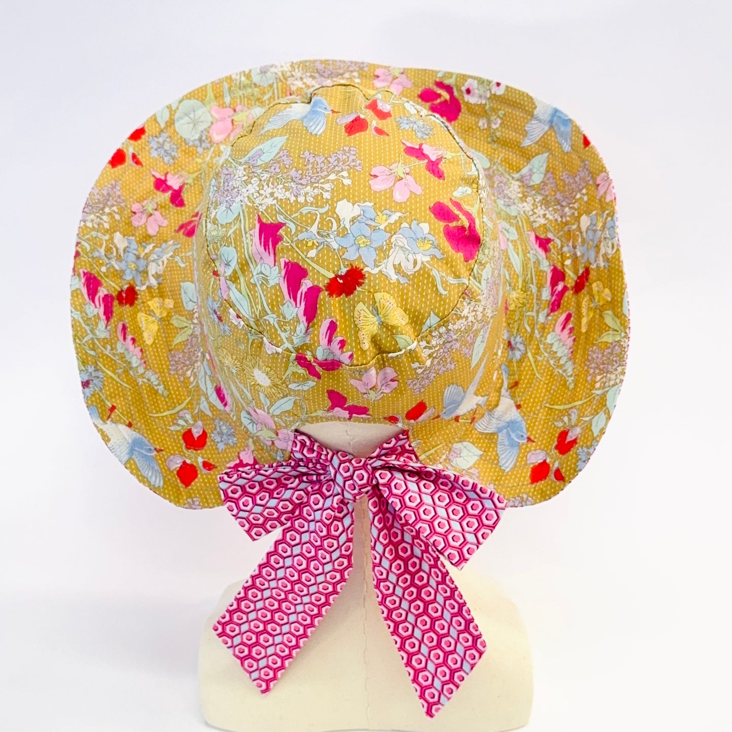 Reversible Back Bow Sun Hat Sewing Pattern PDF | Adjustable Ponytail Sunhat | 3 Sizes