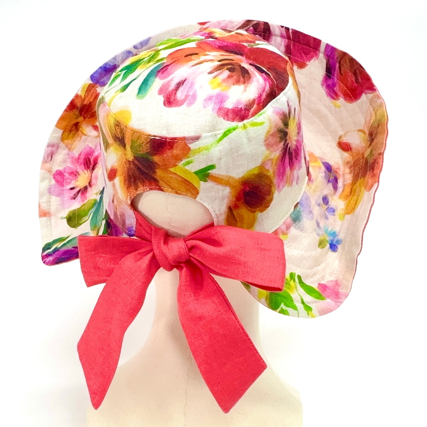 Reversible Back Bow Sun Hat Sewing Pattern PDF | Adjustable Ponytail Sunhat | 3 Sizes