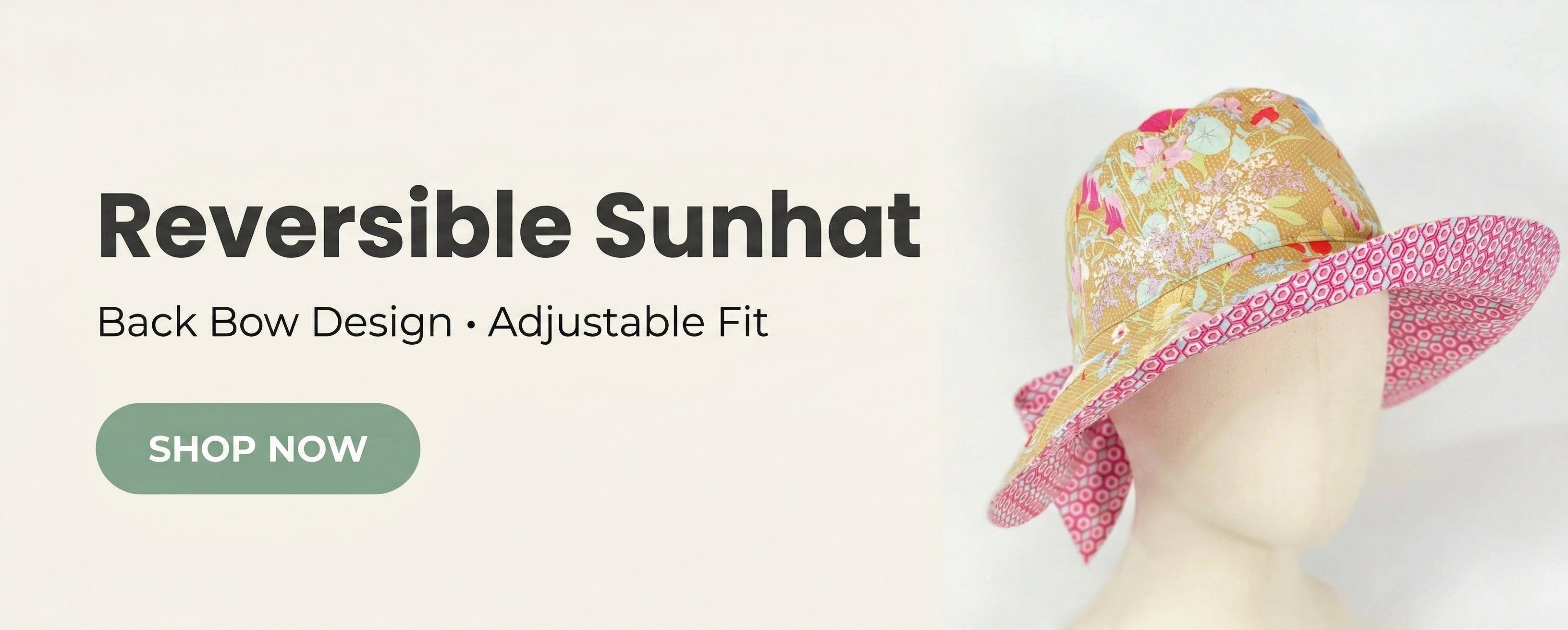 Reversible Back Bow Sunhat Sewing Pattern