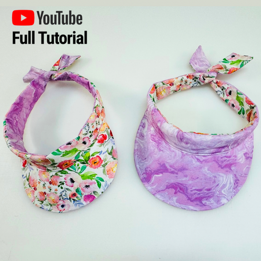 Reversible Sun Visor with Wired Headband PDF Sewing Pattern : Digital Download (No Written Instructions)