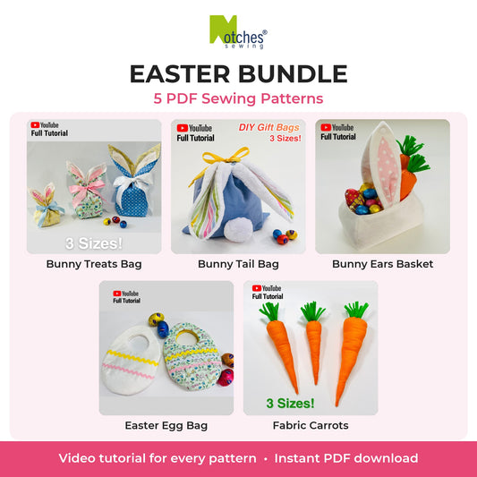 Easter Bundle: 5 PDF sewing patterns by Notches Sewing