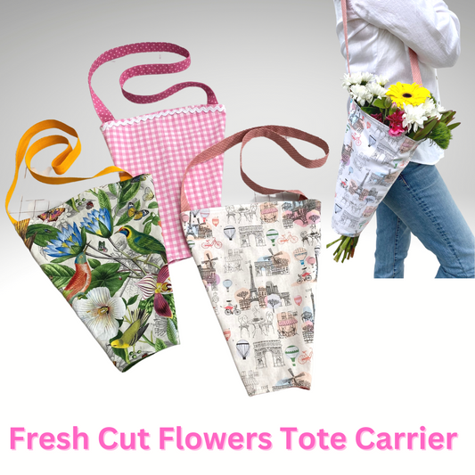 Fresh Cut Flowers Tote Carrier Sewing Pattern : Digital Download