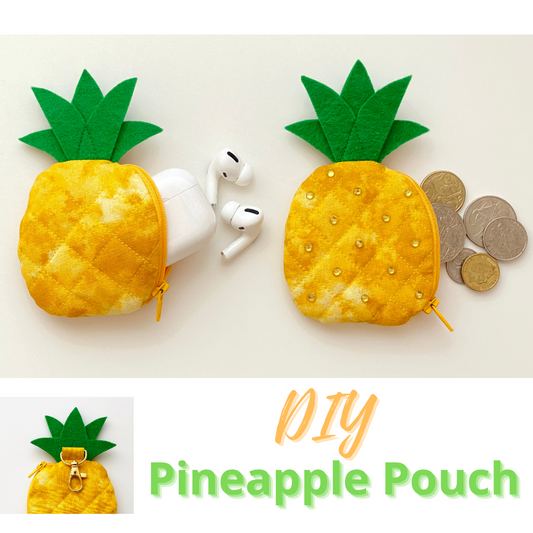 Small Pineapple Zipper Pouch Sewing Pattern : Digital Download