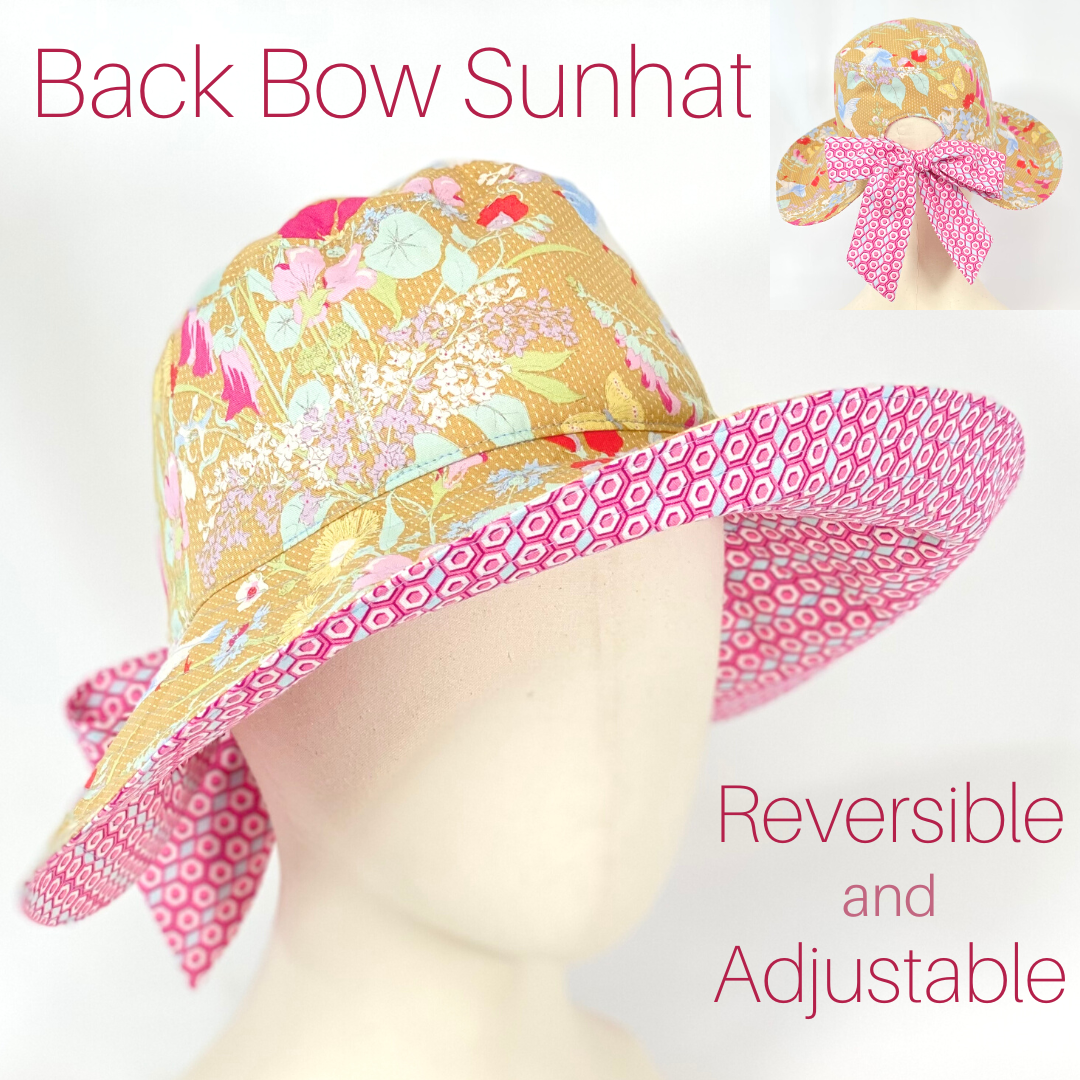 Reversible Back Bow Sunhat - PDF Pattern ONLY Download (No Written Instructions)